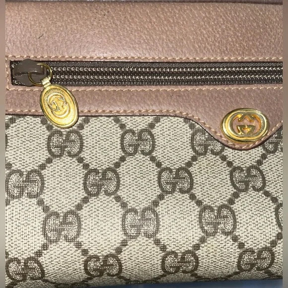 GUCCI SIGNATURE SUPREME LEATHER TRIM COATED CANVAS COSMETIC TRAVEL TOILETRY BAG - Picture 5 of 14